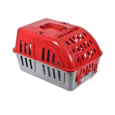 Imagem de Caixa de Transporte para Cachorro Gato Four Plastic(Vermelha,caixa)