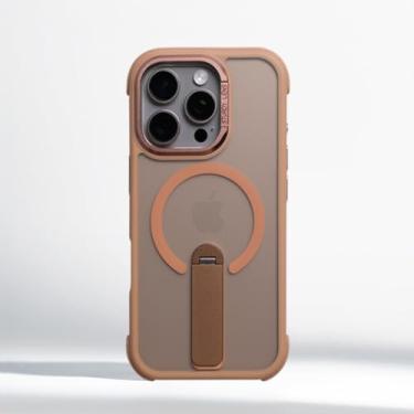 Imagem de YOGISU Capa protetora magnética com suporte de metal rotativo e proteção contra choque para iPhone 16 Pro (para iPhone 16 Pro/FSZJ Desert)