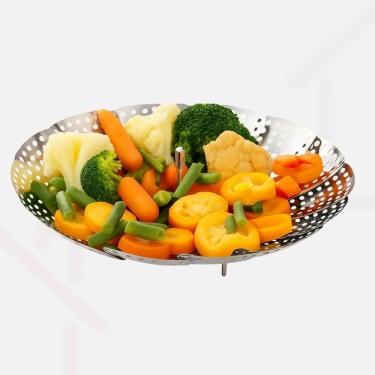 Imagem de 2X Cesto Cozimento A Vapor Inox Cozinhar Legumes Verduras Fr
