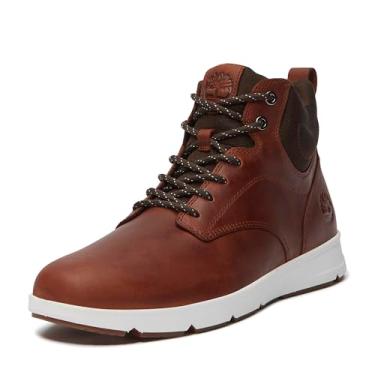 Imagem de Timberland Parker Street Bota masculina com cadarço médio, Grão integral enferrujado, 8 Wide
