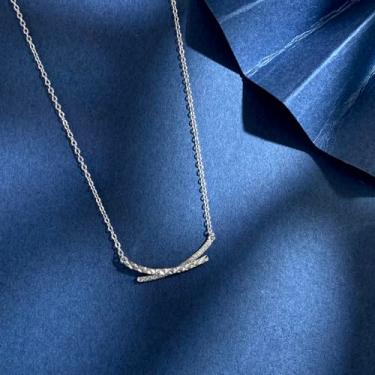 Imagem de 1 colar elegante com pingente de anéis interligados, joias femininas para mulheres, presentes refinados e elegantes para mulheres, namoro, decoração da vida diária