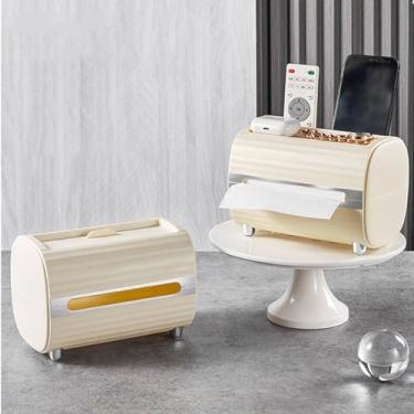 Imagem de Generic Capa para Caixa de Tecido, Organizador Remoto de Guardanapo, Abertura Grande, Estável, Multifuncional, Economia de Espaço, Simples para Sala de Estar, Escritório (Amarelo)