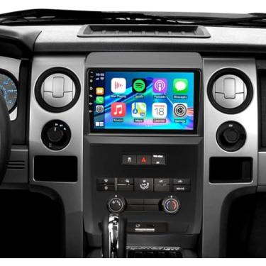 Imagem de Receptor de rádio automotivo Android 13 sem fio CarPlay Android de 9 polegadas para Ford F150 2009-2014, tela sensível ao toque de 2 + 32 G, estéreo, com WiFi, Bluetooth, FM, RDS, navegação GPS, DSP,