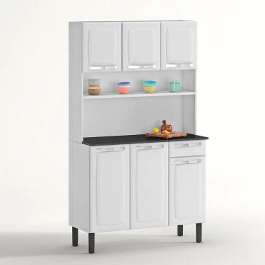 Imagem de Kit Cozinha Rose Compacta Itatiaia Em Aço 6 Portas 1 Gaveta Branca I3G1-105