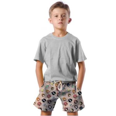 Imagem de Shorts Infantil Bermuda Calção Praia Verão Personagens Anime Cartoon 2