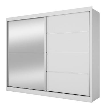 Imagem de Guarda Roupa Verona Plus 1 Porta Espelhado 100% Mdf Branco Acetinado