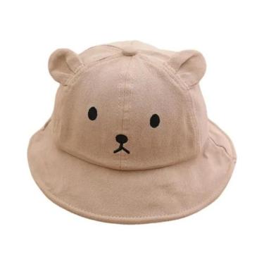 Imagem de Cute Bear Baby Bucket Hat Com Orelhas Boy Girl Cotton Kids Sun Hat Cri