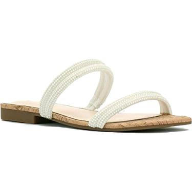 Imagem de Jessica Simpson Sandália feminina Raexe Slide, Branco, 5.5