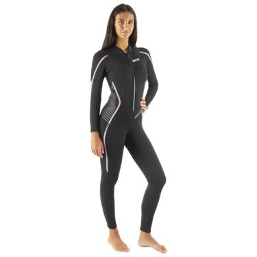 Imagem de SEAC Roupa de mergulho Invidia Lady, neoprene de 3 mm, ultrastretch, peça única com zíper frontal para mergulho, snorkel e mergulho livre