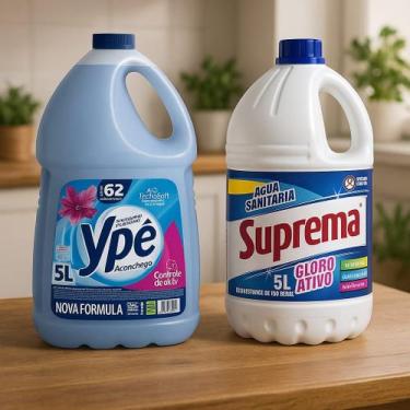 Imagem de Água Sanitária Candida Suprema Cloro Ativo 5l e Amaciante de Roupas Yp