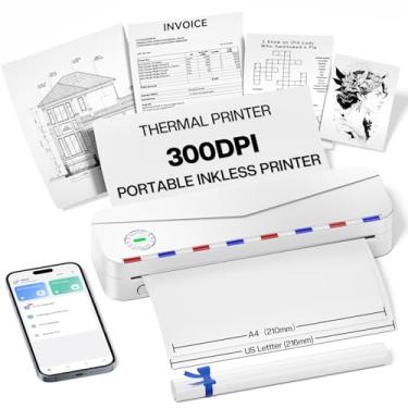 Imagem de Phomemo Impressoras portáteis sem fio para viagens, impressora térmica Bluetooth, compatível com 21 x 28 cm, tamanho carta dos EUA, impressora portátil sem tinta para celular, laptop, máquina de