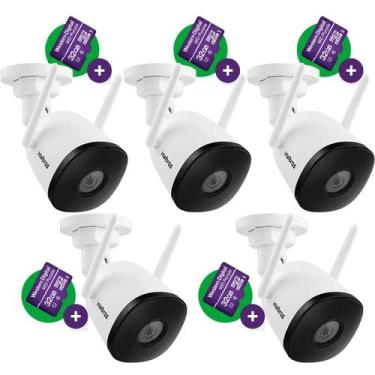 Imagem de Kit 5 Câmeras Im5 Wifi Ful HD C/cartão Purple 32gb Intelbras