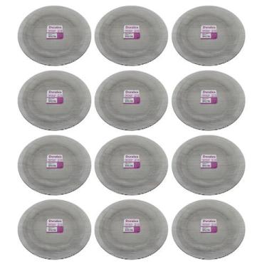 Imagem de Prato Raso Diamante Fumê de Vidro Duralex 22,4cm 12 Unidades - Nadir 5