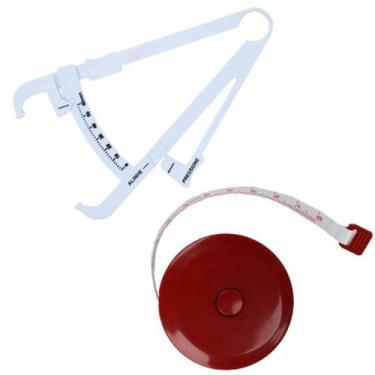 Imagem de Kit Avaliacao Fisica Medir Gordura Corporal Fita Metrica Imc Adipometr