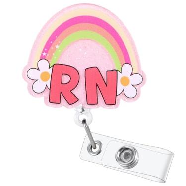 Imagem de Carretel de crachá de enfermeira RN engraçado, retrátil, porta-crachá pediátrico com clipe jacaré, crachá amigo para RN OB/GYN enfermeira, estudante de enfermagem, médico, professor, trabalhadores