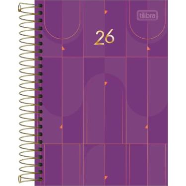 Imagem de Agenda Executiva Espiral Diária 12,9x18,7cm Spot Feminina 2026 Tilibra (Roxo)