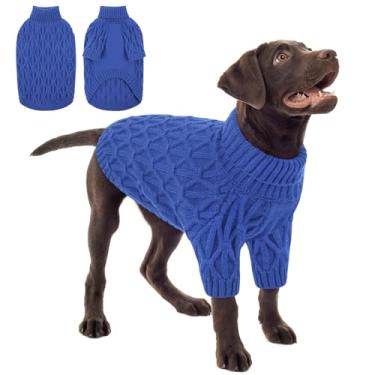 Imagem de Queenmore Suéteres para cães grandes, meninas e meninos, suéter quente extra grande para cães, suéteres de Natal para cães, roupas grossas clássicas de gola rolê para animais de estimação extragrande