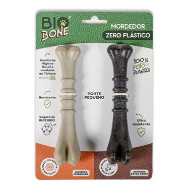 Imagem de Mordedores Brinquedos Bio Bone Kit 2 Mordedores Resistente Para Cães P