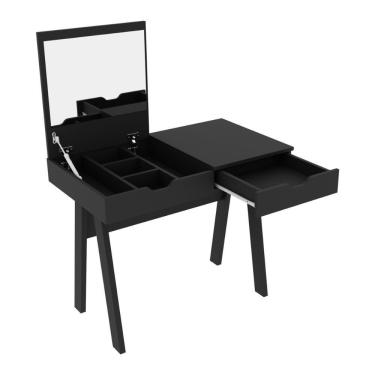 Imagem de Escrivaninha/penteadeira 90,5cm Com Espelho E 1 Gaveta Multimóveis Cr40118 Preto