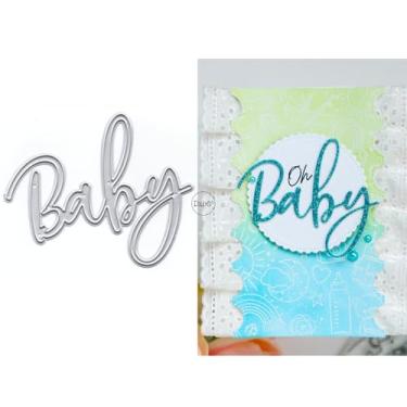 Imagem de DzIxY Matrizes de corte de metal para bebês de palavras para kit de confecção de cartões, papel em relevo, recortes de matrizes, estênceis para máquinas, bolsos de armazenamento, suprimentos