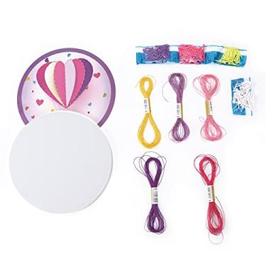 Imagem de Kit de arte com cordas para pintura de linhas sinuosas DIY Conjunto de artesanato para unhas de fios coloridos para decoração de escritório em casa Atividade artística infantil