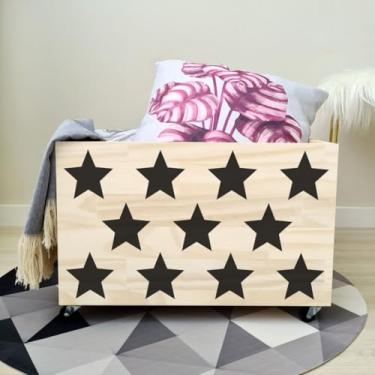 Imagem de Caixote Organizador com Rodas 30x30x50cm - Cesto Organizador de Brinquedos e Roupas - Madeira Pinus(CX016)