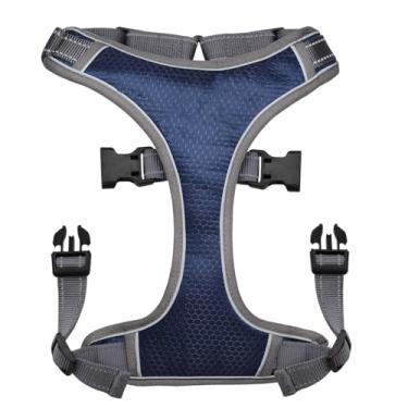 Imagem de Peitoral para cães, disponível em P, M, G, GG e PP em designs em forma de X e xadrez, equipado com uma corda de tração para uso ao ar livre