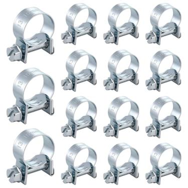 Imagem de Braçadeira de linha de combustível de 5/40.6 cm, 15 braçadeiras de mangueira de linha de gás de injeção de combustível, clipe de mangueira de tubo ajustável de aço inoxidável 304 para automotivo