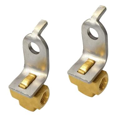 Imagem de SWQS 2 peças de linha de freio fêmea de 3 vias para tubo de 3/40.6 cm, acessórios de linha de freio de latão com suporte de montagem para manutenção de sistema de freio de 3/20.3 cm-24 roscas