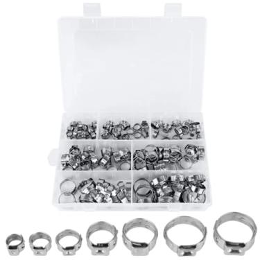 Imagem de Braçadeiras automotivas de aço inoxidável 304, kit único de orelha de mangueira, crimpagem de tubo de braçadeira 0,83 pol) - (0,24 7 tamanhos, braçadeiras de mangueira 130