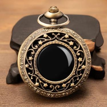 Imagem de Kchss Espelho de obsidiana natural para adivinhação, meditação, bruxaria, presentes de bruxa para mulheres, bronze de jardim secreto