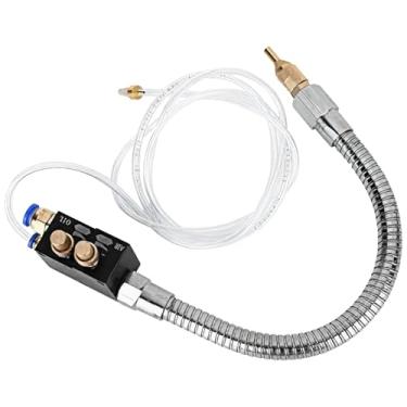 Imagem de Kit de pulverizador de lubrificação de névoa CNC, sistema de refrigeração de corte de metal com ajuste de botão duplo, base magnética estável e bocal de liga de alumínio para usinagem de precisão