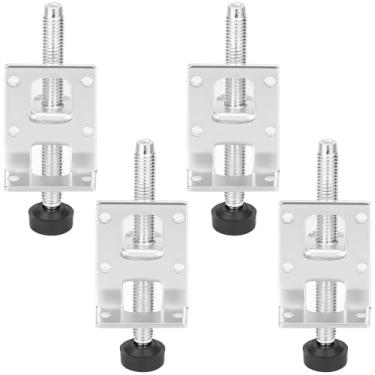 Imagem de Pés de nivelamento ajustáveis para móveis, pacote com 4 pernas de suporte resistente com porcas de bloqueio, suportes rosqueados de metal, niveladores de equipamento com parafusos de montagem