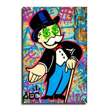 Imagem de CJQ ALEC-Monopolys Graffiti Money Hand Out Eyes Poster Pintura Decorativa Tela Arte de Parede Sala de Estar Pósteres Pintura de Quarto 16 x 24 polegadas (40 x 60 cm)