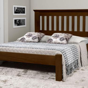 Imagem de Cama de Casal Texas de Madeira Maciça Tauari Castanho