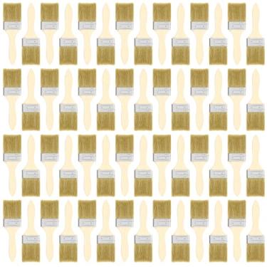 Imagem de 100 pincéis para lascas de 5 cm, pincel de cerdas de madeira para tintas, manchas, vernizes, colas e gesso – melhoria da casa – uso interno e externo