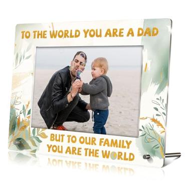 Imagem de Porta-retratos de pai, presentes para o Dia dos Pais, Dad You Are The World, porta-retratos de acrílico para pai, papai, melhores presentes de todos os tempos, aniversário, Natal, Ação de Graças