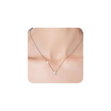 Imagem de ZUKNC Colares com inicial para mulheres, pingente de letra A-Z banhado a ouro 18K com corrente ajustável de 40,6 a 45,7 cm - Presentes de Dia dos Namorados para ela, presentes de aniversário