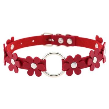 Imagem de Colar gótico chique gótico colar de metal gargantilha punk flor: colar decorativo feminino clássico bonito mulher adultos meninas adolescentes