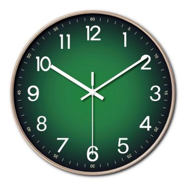 Imagem de Relógio de parede moderno de 30 cm silencioso, sem tique-taque, verde quartzo