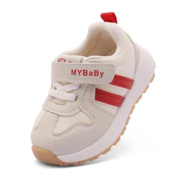 Imagem de Sapatos de bebê infantil meninos meninas tênis de caminhada malha respirável leve tênis para primeiros caminhantes 9 12 18 21 24 meses, Vermelho, 18-21 Months Toddler