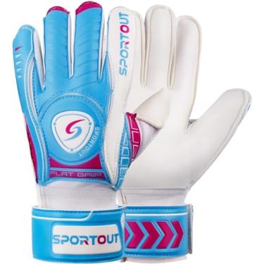 Imagem de Sportout Luvas de goleiro com proteção de dedos, luvas respiráveis de goleiro de futebol, látex de 4 mm, para crianças, jovens e adultos
