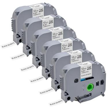 Imagem de GREENARK Fita adesiva TAE-231 TZ-231 TZ231 compatível com fita de etiqueta Brother 12 mm 0,47 polegadas laminada preto sobre branco substituição para Brother P-Touch Label Maker PT-J100 PT-J100W etc