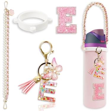 Imagem de Acessórios de letras para garrafas de água Owala – 680 g 947 g 1,134 g, com pingente de inicial bonito e alça de alça, compatível com Free Sip, copo de café, Owala Kids, Sway, Stanley Cup Accessories