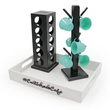 Imagem de Kit 6 Xicara Porta Capsulas Dolce Gusto Bandeja Acrílico