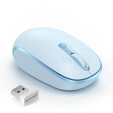 Imagem de TECKNET Mouse para jogos com fio – mouse RGB com 6 botões programáveis, 8000 DPI, taxa de pesquisa de 1000 Hz, leve 75 g, mouse gamer com vários botões para laptop, PC, Mac, Linux-azul