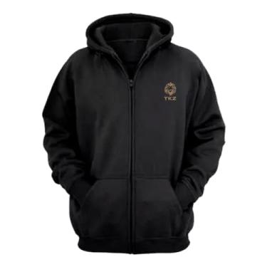 Imagem de Moletom Agasalho Unissex Aberto Capuz e Ziper (G, Preto/Marrom)