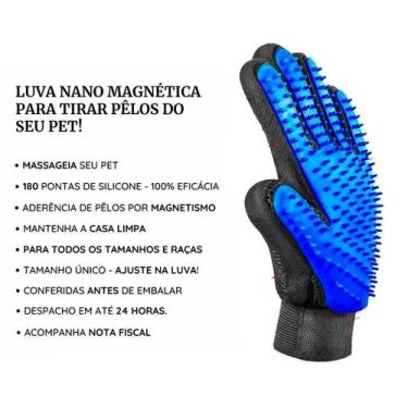 Imagem de Luva Pet Nano Magnética Para Tirar Pelos Dos Seus Cães Gatos - Relet