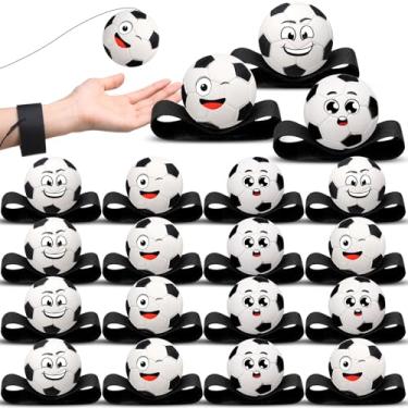 Imagem de Halloscume 18 Pcs Wrist Return Balls Soccer on a String Face Football Return Sport Balls with Elastic Strap Wrist Exercise for Adults for Fun Outdoor Activity Sports Team Gifts