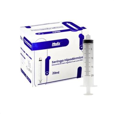 Imagem de Kit com 100 Seringas 20 ml Desc sem agulha Luer Lock - Medix